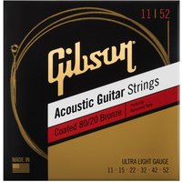 Gibson 80/20 Bronze Coated Ultra-Light Acoustic Strings 11-52