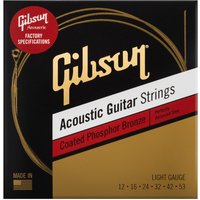 Gibson Coated Phosphor Bronze Acoustic Strings Light 12-53