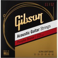 Gibson Phosphor Bronze Ultra-Light Acoustic Guitar Strings 11-52