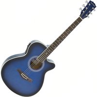 Read more about the article Single Cutaway Elec. Acoustic Guitar by Gear4music Blue – Nearly New