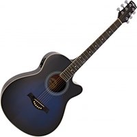 Single Cutaway Electro Acoustic Guitar by Gear4music Blue