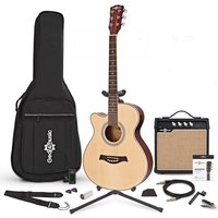 Single Cutaway Left Handed Electro Acoustic Guitar + Complete Pack