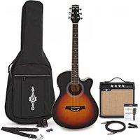 Single Cutaway Electro Acoustic Guitar + 15W Amp Pack Sunburst