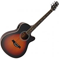 Single Cutaway Electro Acoustic Guitar by Gear4music Sunburst