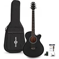 Single Cutaway Acoustic Guitar Pack by Gear4music Black