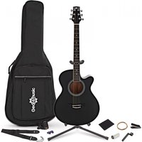 Single Cutaway Acoustic Guitar Complete Pack by Gear4music Black