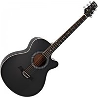 Single Cutaway Acoustic Guitar by Gear4music Black