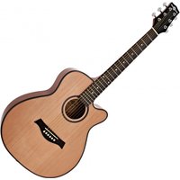 3/4 Single Cutaway Acoustic Travel Guitar by Gear4music