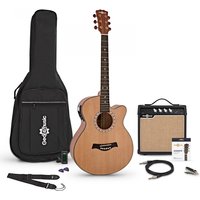 Deluxe Single Cutaway Electro Acoustic Guitar + 15W Amp Pack Natural