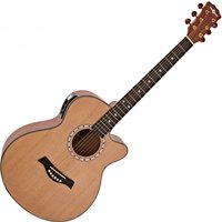 Deluxe Single Cutaway Electro Acoustic Guitar by Gear4music Natural