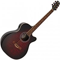 Auditorium Electro-Acoustic Guitar by Gear4music Red Burst