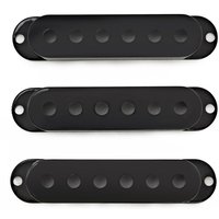 Guitarworks Single Coil Pickup Cover with Holes Black (Pack of 3)