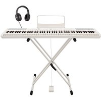 SDP-2 Stage Piano by Gear4music + Stand Pedal and Headphones White