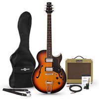 San Diego Semi Acoustic Guitar and SubZero V35RG Amp Pack Sunburst