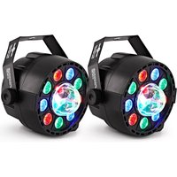 Sol 12W Mini Par Party Lights With Crystal Ball by Gear4music Pair