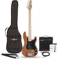 LA Select Bass Guitar + 15W Amp Pack Natural