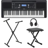 Yamaha PSR E373 Portable Keyboard Package with Remote Lesson Black