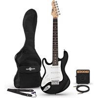 3/4 LA Left Handed Electric Guitar + Miniamp Black