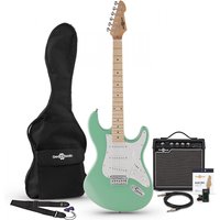 Read more about the article LA Select Electric Guitar SSS + Amp Pack Seafoam Green