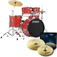 Read more about the article Tama Stagestar 20″ 5pc Drum Kit w/Zildjian Cymbals Red Sparkle