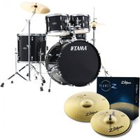 Read more about the article Tama Stagestar 22″ 5pc Drum Kit w/Zildjian Cymbals Black Sparkle