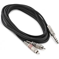 Dual TS 6.35mm Jack to Dual RCA Phono Pro Cable 3m