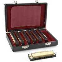 Blues Golden Harmonica Set by Gear4music