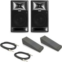 JBL 708P Studio Monitor Pair with ISO Pads and Cables