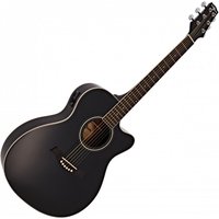 Compact Cutaway Electro-Acoustic Travel Guitar by Gear4music Black