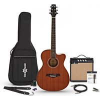 Compact Cutaway Electro-Travel Guitar + 15W Amp Pack Mahogany