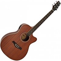 Compact Electro-Acoustic Travel Guitar by Gear4music Mahogany