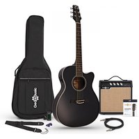 Thinline Cutaway Electro-Travel Guitar + 15W Amp Pack Black