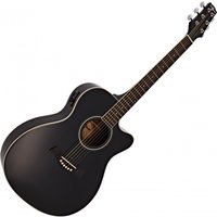 Thinline Electro-Acoustic Travel Guitar by Gear4music Black
