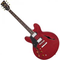 Vintage VSA500 Reissued Semi Acoustic Left Handed Cherry Red