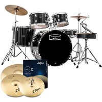 Mapex Tornado III 22 Rock Fusion Drum Kit w/Zildjian Cymbals Black