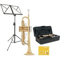 Student Trumpet Gold by Gear4music + Beginner Pack