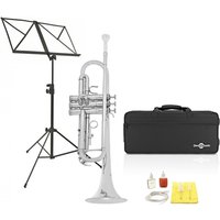 Student Trumpet Silver by Gear4music + Beginner Pack