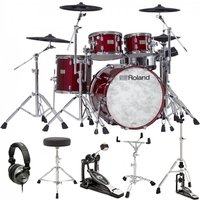 Roland VAD-706 Electronic Drum Kit Gloss Cherry Bundle