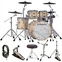 Roland VAD-706 Electronic Drum Kit Gloss Natural Premium Bundle