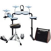 VISIONDRUM Compact Mesh Electronic Drum Kit Amp Pack Blue