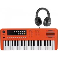 VISIONKEY-1 37 Key Portable Mini Keyboard with Headphones Orange