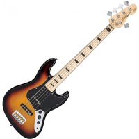 Vintage VJ75 Reissued 5 String Bass Sunset Sunburst