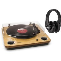 ION Max LP USB Turntable with Built-in Speakers and Shure Headphones
