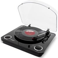 ION Max LP USB Turntable with Integrated Speakers Black