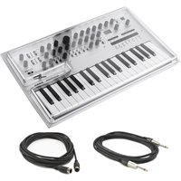 Korg Minilogue Analogue Synthesizer With Decksaver Cover and Cables