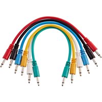 Mono Minijack Patch Cable 20cm 6 Pack by Gear4music