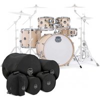 Mapex Mars Maple 22 5pc Rock Fusion Shell Pack w/Bags Nat. Satin