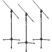 Deluxe Quick Release Boom Mic Stand by Gear4music Pack of 3