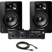 M-Audio M-Track Duo USB Interface with M-Audio BX4 Studio Monitors