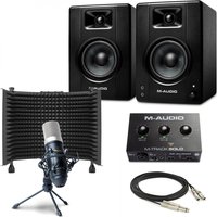 M-Audio M-Track Solo Production Bundle with M-Audio BX4 Monitors